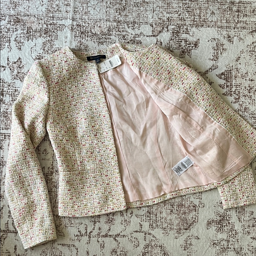 Brooks Brothers Chic Tweed Open Jacket